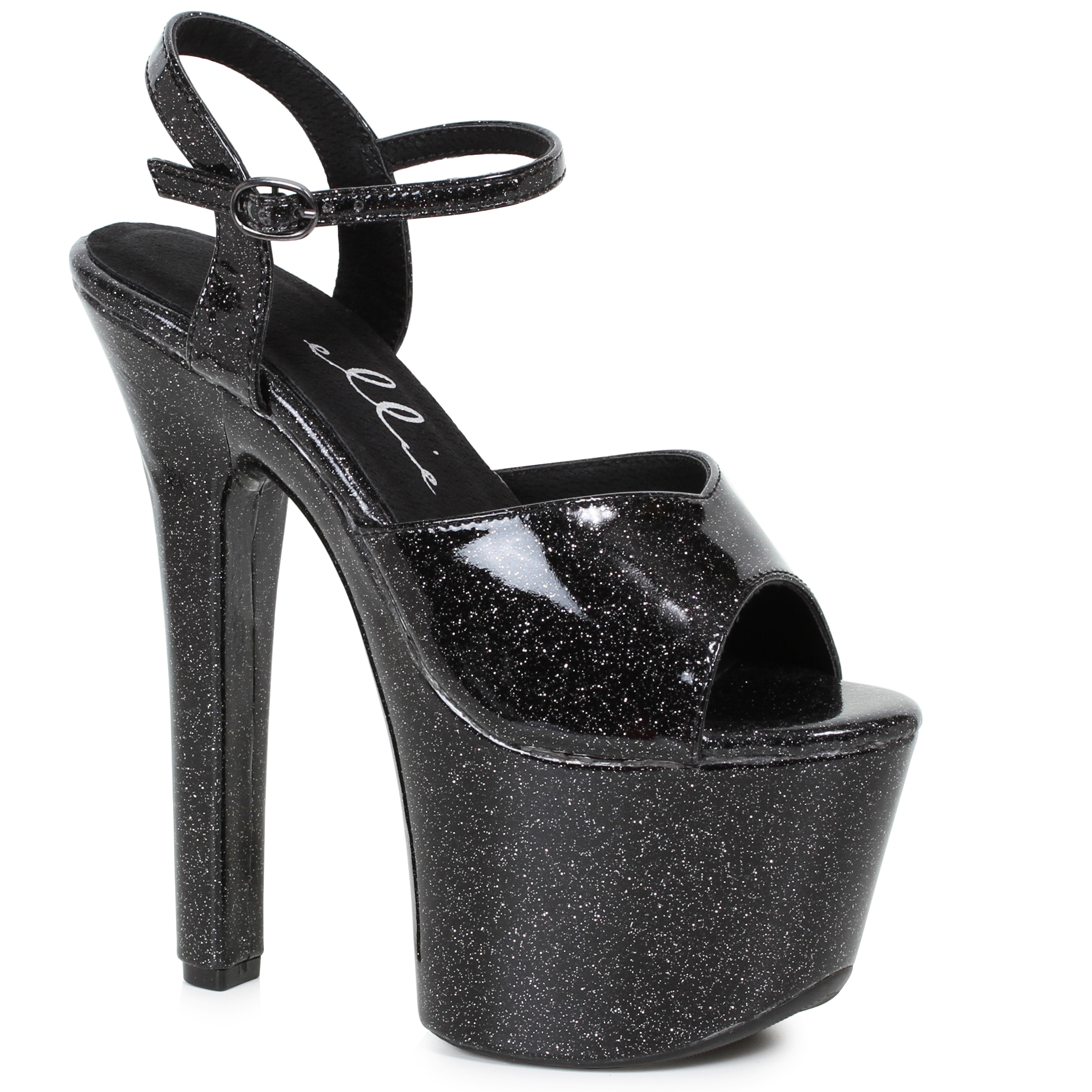 7 POUCES SANDALE MULE NOIR AVEC DES MOTIFS D'ÉTOILES - Ellie Shoes main image 1